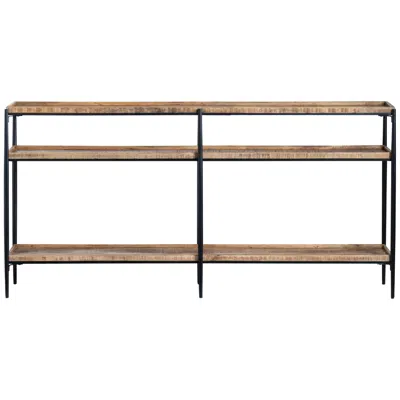 Crestview Collection Washburne 76" Wide Mango Wood Shelf Console Table In Brown