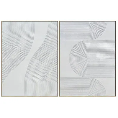 Crestview Collection "white Ways" Framed Canvas