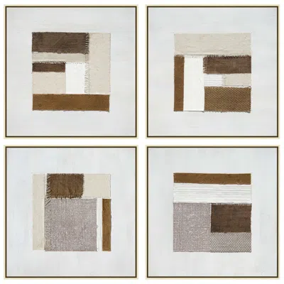 Crestview Collection Whitfield 20" Square 4-piece Canvas Wall Art Set