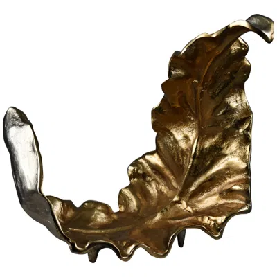 Crestview Collection Willow Larger Leaf I Gold And Silver 20"w Metal Sculpture