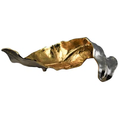 Crestview Collection Willow Larger Leaf Ii Gold And Silver 20"w Metal Sculpture