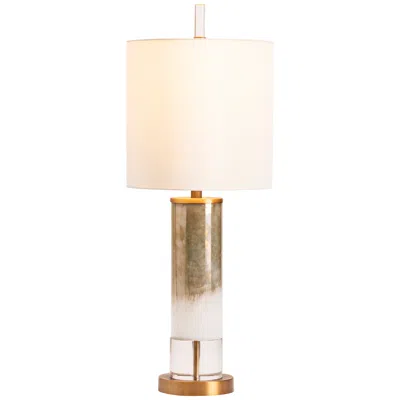 Crestview Collection Wyatt Brown Glazy Glass And Crystal Table Lamp W/ Nightlight