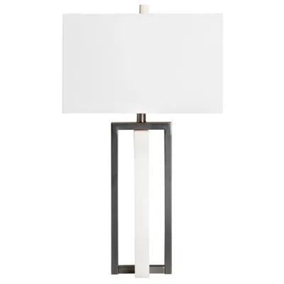 Crestview Collection Wylie White Rectangular Table Lamp