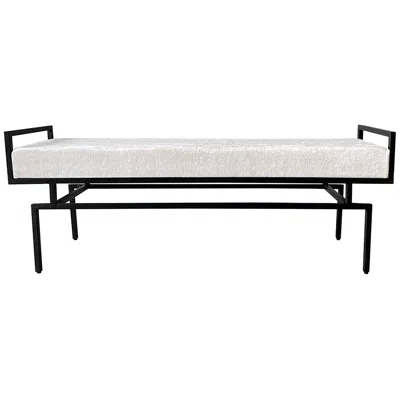 Crestview Collection Zara 58" Wide Modern Metal And Wood Bench