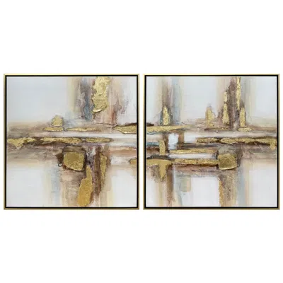 Crestview Collection Zuri Framed Canvas Set In Multi