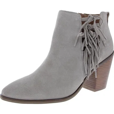 Crevo Womens Zipper Leather Ankle Boots In Beige