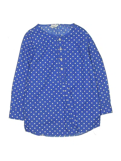 Pre-owned Crewcuts Kids' 3/4 Sleeve Blouse In Blue