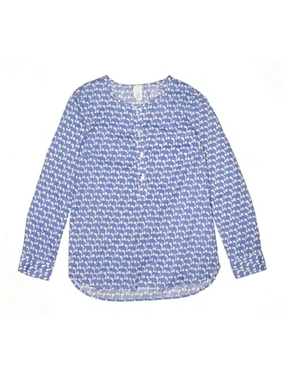 Pre-owned Crewcuts Kids' 3/4 Sleeve Blouse In Blue