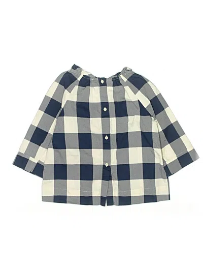 Pre-owned Crewcuts Kids' 3/4 Sleeve Blouse In Blue