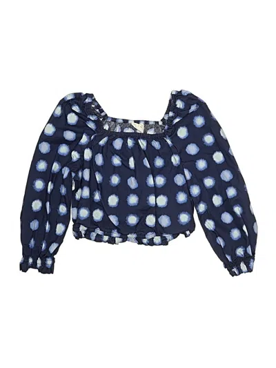Pre-owned Crewcuts Kids' 3/4 Sleeve Blouse In Blue