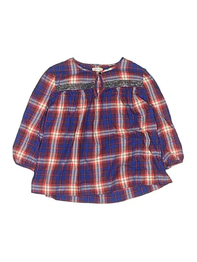 Pre-owned Crewcuts Kids' 3/4 Sleeve Blouse In Blue
