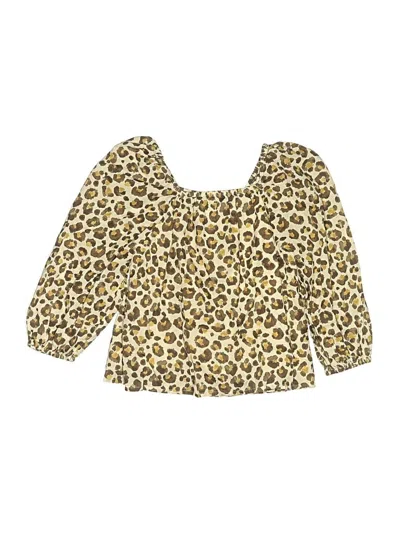 Pre-owned Crewcuts Kids' 3/4 Sleeve Blouse In Gold