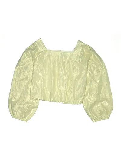 Pre-owned Crewcuts Kids' 3/4 Sleeve Blouse In Gold