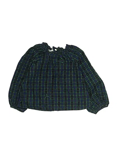 Pre-owned Crewcuts Kids' 3/4 Sleeve Blouse In Green