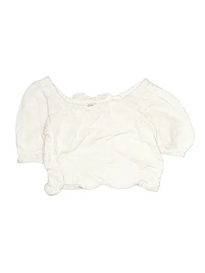 Pre-owned Crewcuts Kids' 3/4 Sleeve Blouse In Ivory