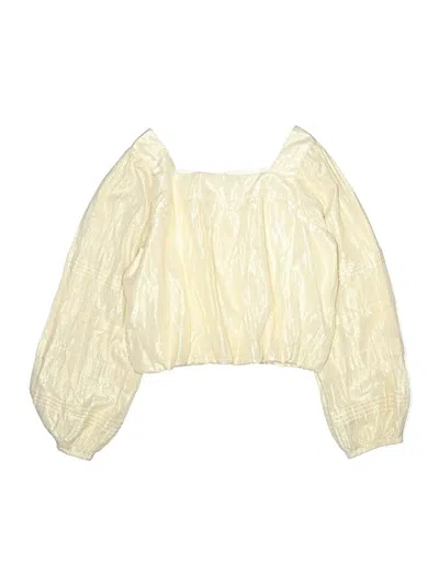Pre-owned Crewcuts Kids' 3/4 Sleeve Blouse In Ivory