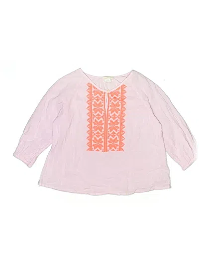Pre-owned Crewcuts Kids' 3/4 Sleeve Blouse In Pink