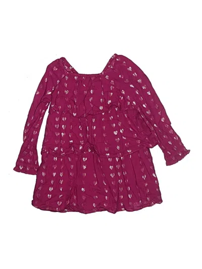 Pre-owned Crewcuts Kids' 3/4 Sleeve T-shirt In Purple