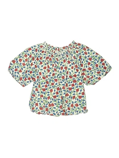 Pre-owned Crewcuts Kids' 3/4 Sleeve T-shirt In Teal