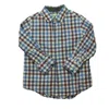 Crewcuts Boys Blue Maroon Check Button Down Long Sleeve In Blue