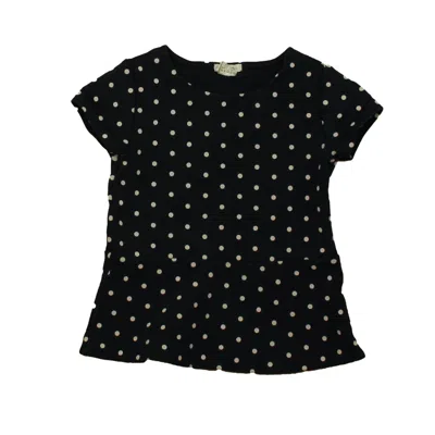 Pre-owned Crewcuts Kids' Boys Navy Polka Dots Short Sleeve Shirt In Blue