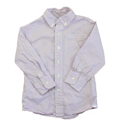 Crewcuts Kids' Boys Purple White Button Down Long Sleeve