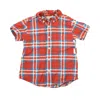 Crewcuts Boys Red White Blue Button Down Short Sleeve In Red