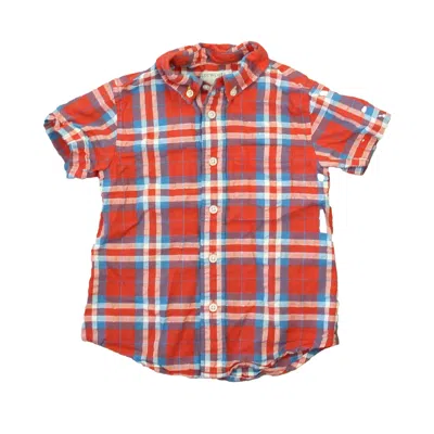 Crewcuts Kids' Boys Red White Blue Button Down Short Sleeve