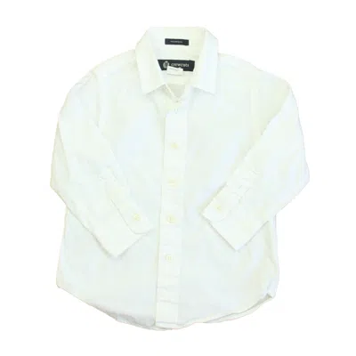 Pre-owned Crewcuts Kids' Boys White Button Down Long Sleeve