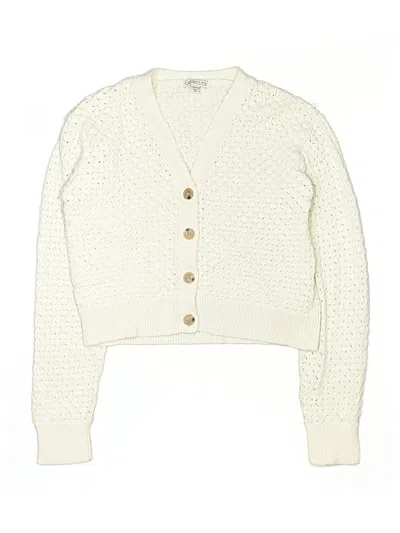 Pre-owned Crewcuts Kids' Cardigan Sweater In Ivory