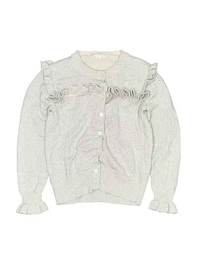Pre-owned Crewcuts Kids' Cardigan Sweater In Silver