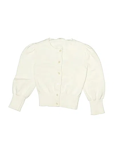 Pre-owned Crewcuts Kids' Cardigan Sweater In White