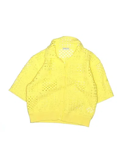 Pre-owned Crewcuts Kids' Cardigan Sweater In Yellow