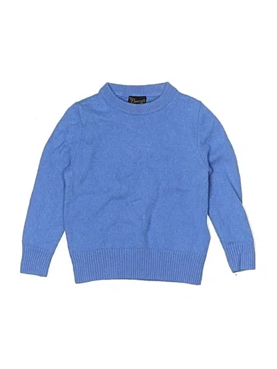Pre-owned Crewcuts Kids' Cashmere Pullover Sweater In Blue