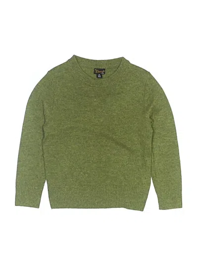 Pre-owned Crewcuts Kids' Cashmere Pullover Sweater In Green