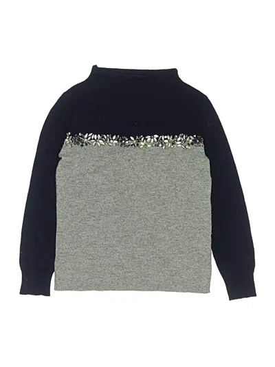 Pre-owned Crewcuts Kids' Cashmere Pullover Sweater In Silver