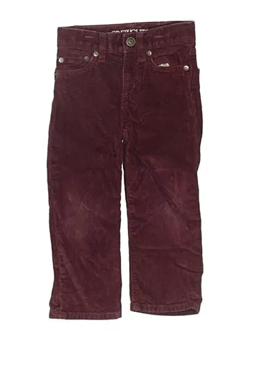 Pre-owned Crewcuts Kids' Casual Pants In Burgundy
