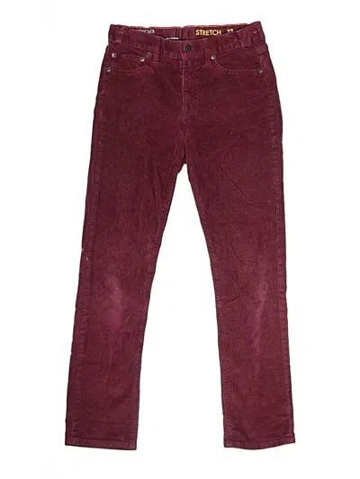 Pre-owned Crewcuts Kids' Casual Pants In Burgundy