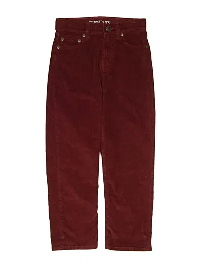 Pre-owned Crewcuts Kids' Cord Pant In Burgundy