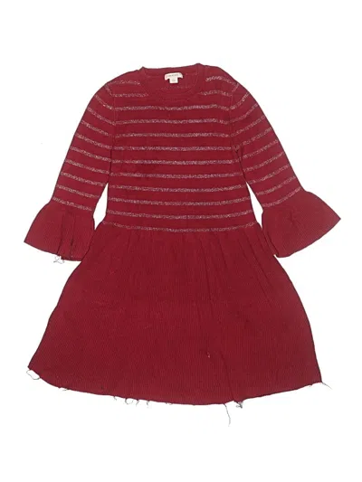 Pre-owned Crewcuts Kids' Dress In Burgundy