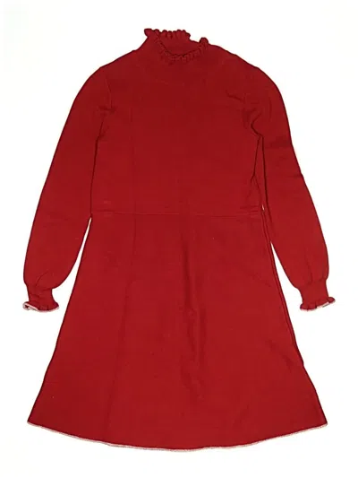 Pre-owned Crewcuts Kids' Dress In Burgundy