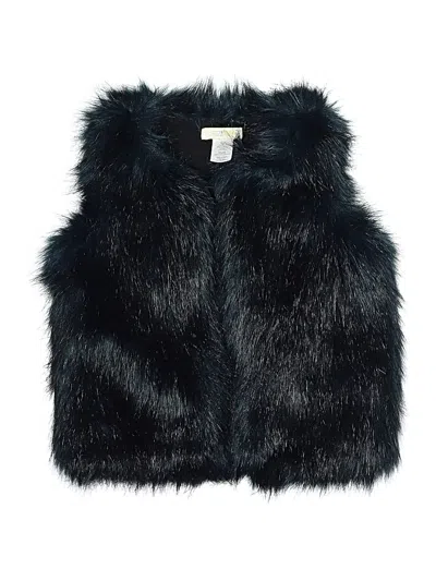 Pre-owned Crewcuts Kids' Faux Fur Vest In Black