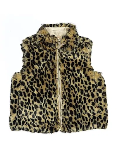 Pre-owned Crewcuts Kids' Faux Fur Vest In Gold