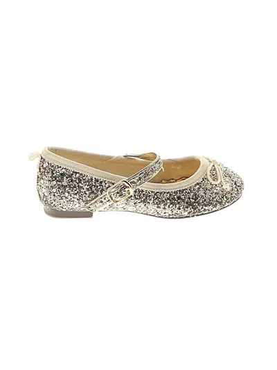 Pre-owned Crewcuts Kids' Flats In Gold
