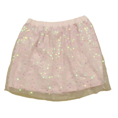 Pre-owned Crewcuts Kids' Girls Pink Sequins Skirt