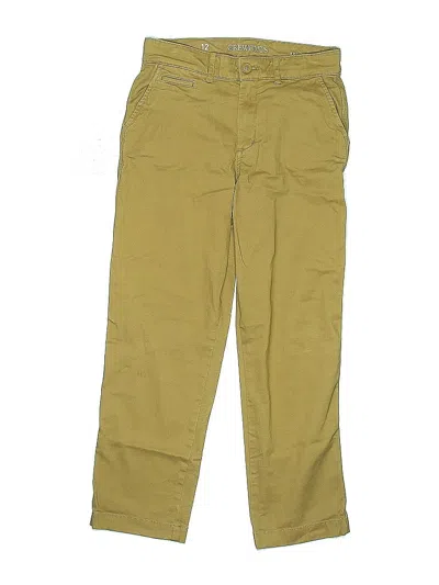 Pre-owned Crewcuts Kids' Khaki Pant In Gold