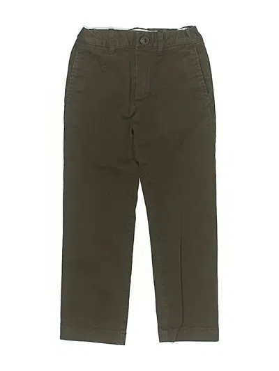 Pre-owned Crewcuts Kids' Khaki Pant In Green