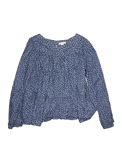 Pre-owned Crewcuts Kids' Long Sleeve Blouse In Blue