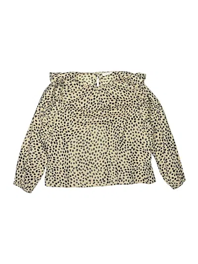 Pre-owned Crewcuts Kids' Long Sleeve Blouse In Gold