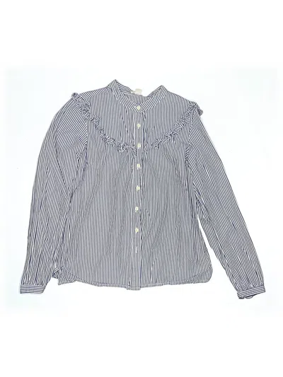 Pre-owned Crewcuts Kids' Long Sleeve Blouse In Gray